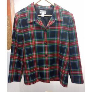 Vintage Pendleton 100% virgin wool women's plaid tartan Blazer,size 18